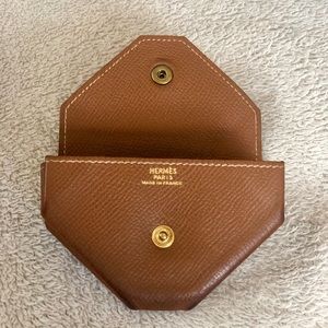 Hermes Authentic Louvain Cattle Coin Case Purse